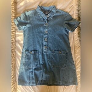 Vintage Collared Jean Mini Dress
